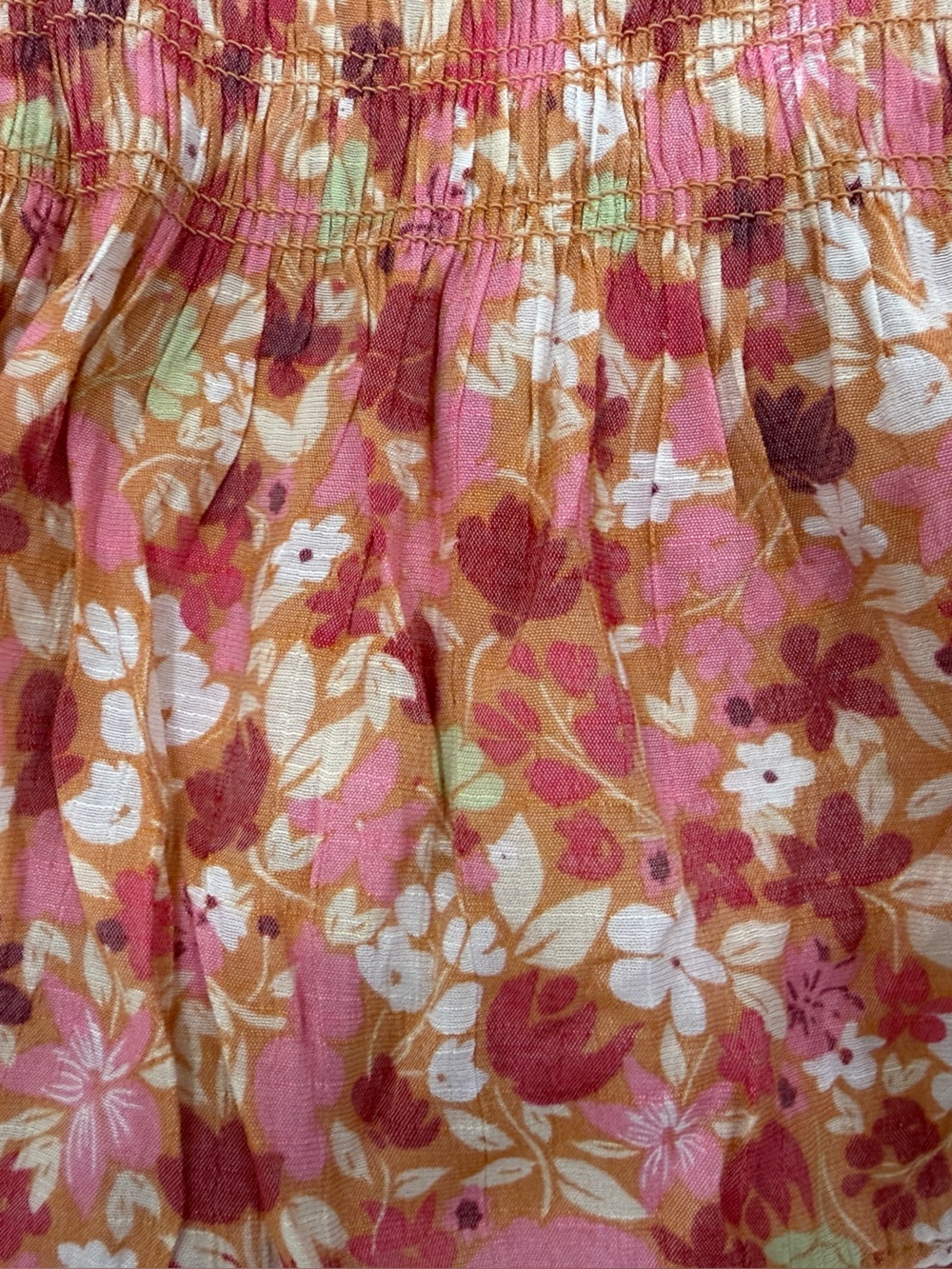 EUC Nanette Lepore Smocked Pink Floral Top with Puff Sleeves - Picture 3 of 3